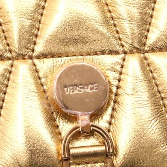 Versace Golden Kleio Metallic Quilted Mini Bag - Picture 13 of 15